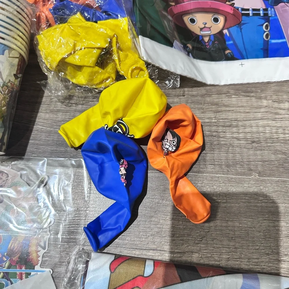 Anime Party Supplies Set with Plates, Cups, and Balloons